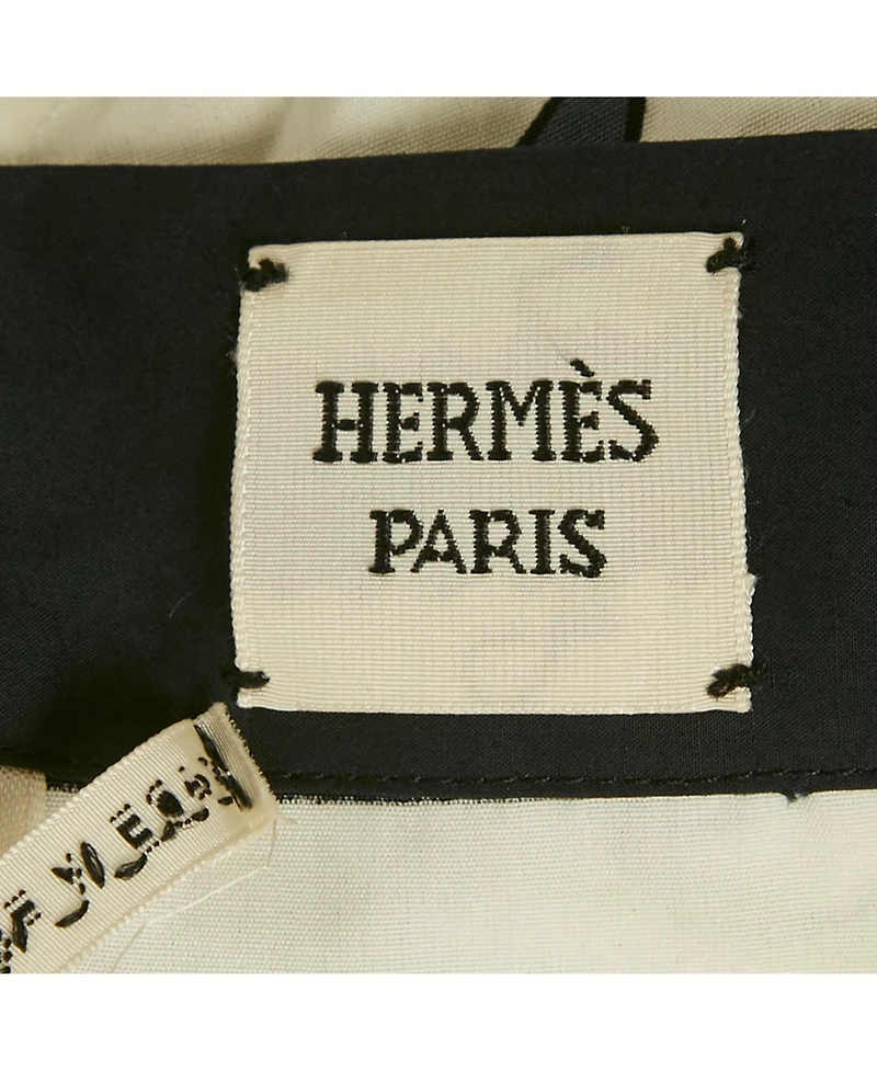 Pre-Owned Hermes Women's White/yellow Leopard Print Cotton Halter Neck Scarf Top