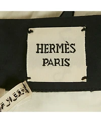 Pre-Owned Hermes Women's White/yellow Leopard Print Cotton Halter Neck Scarf Top