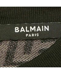 Pre-Owned Balmain Women's Beige/black Monogram Knit Bodycon Dress