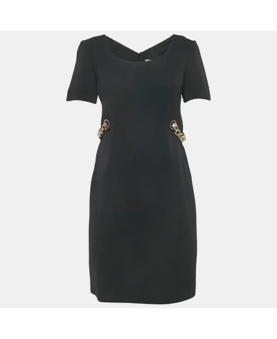 Pre-Owned Emilio Pucci Women's Black Crepe Ribbon Details Mini Dress