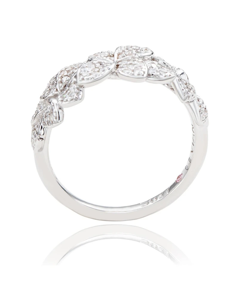 Suzy Levian Sterling Silver Emerald Cut Topaz And White Pendant