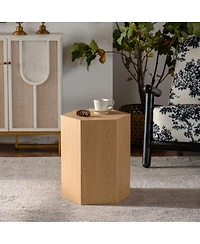 Streamdale Furniture Streamdale Hexagon Wood Grain Coffee Table - Modern End Table for Small Spaces (15.75"x13.58"x18.9