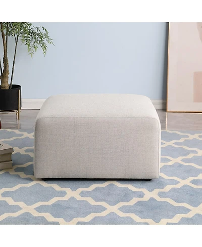 Streamdale Furniture Beige Chenille Sofa Ottoman, 29.92" L x 29.92" W x 16.73" H