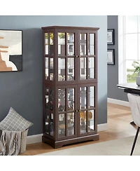 Streamdale Furniture Curio Display Cabinet with Glass Doors and Adjustable Shelves
