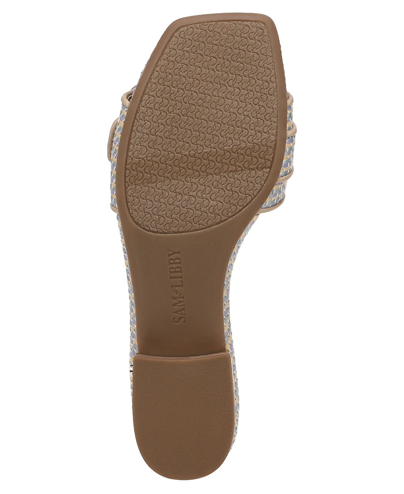Sam and Libby Women's Kandie Buckle Block Heel Slide Sandals