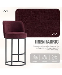 Streamdale Furniture Streamdale Counter Height Bar Stools Set of 2, Modern Barrel Counter Stools with Backrest