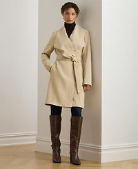 Lauren Ralph Women's Belted Wing Collar Trench Coat