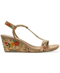 Style & Co Women's Mulan Elastic T-Strap Wedge Sandals, Macy's Exclusive