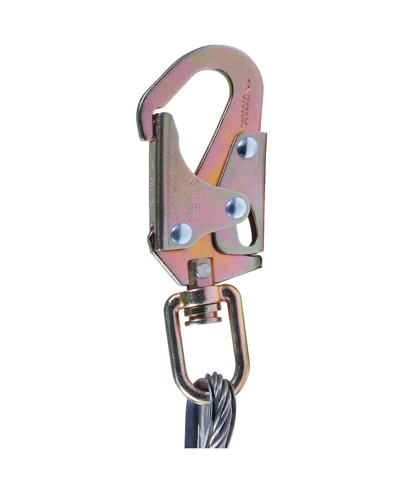 Mecale 1/2" x 8' Steel Core Arborist Flipline, Tree Climbing Flip Line with Alloy Steel Snap Hook, Aluminum Carabiner, Tool Lanyard