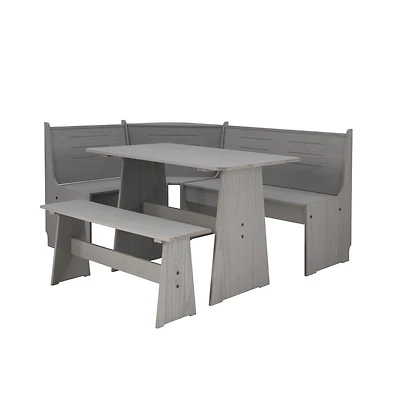 Linon Waldron Corner Nook Set Grey Kit