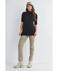 Hello Miz Maternity Ribbed Mock Neck Top