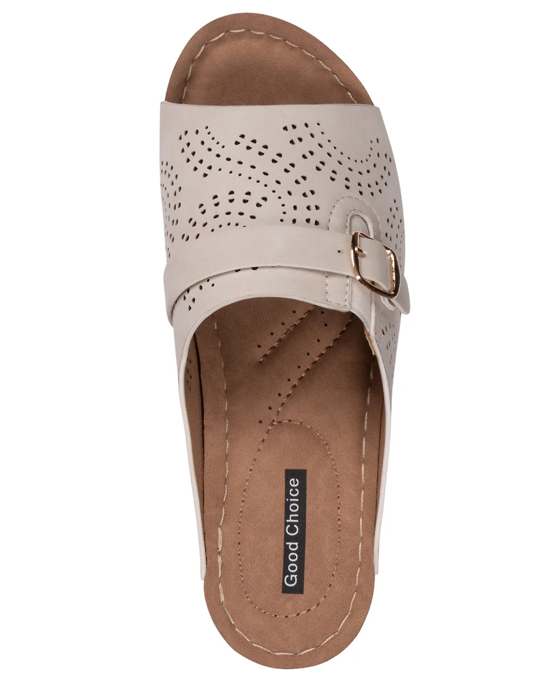 Gc Shoes Women's Moira Perforated Comfort Round Toe Sandals
