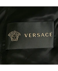 Pre-Owned Versace Men's Blue Printed Nylon Zip Front Jacket