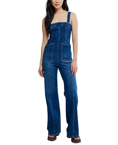 Free People Women's Suns Out Square Neck Bootcut Jumpsuit