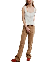 Free People Women's Bridgette Corset Scoop Neck Solid Top