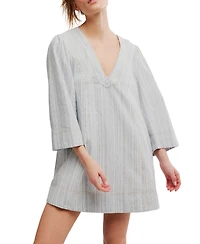 Free People Women's Goldie Balloon-Sleeve V-Neck Dress