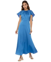 Alexia Admor Women's Danica Crewneck Flutter Sleeve Cap Midi Dress