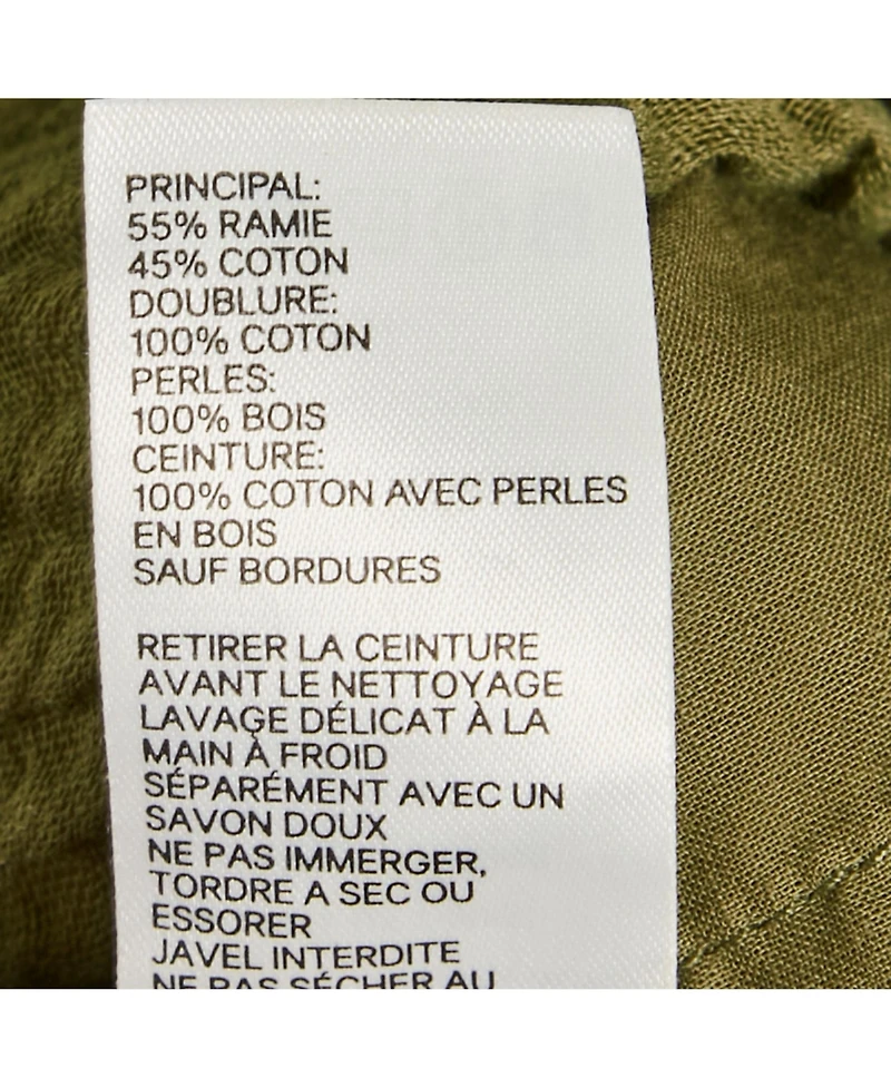 Pre-Owned Zimmermann Women's Olive Green Ramie & Cotton Belted Jumpsuit