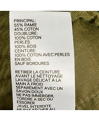 Pre-Owned Zimmermann Women's Olive Green Ramie & Cotton Belted Jumpsuit