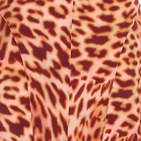 Pre-Owned Stella Mccartney Women's Brown Leopard Print Silk Asymmetric Midi Skirt