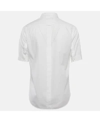 Pre-Owned Dolce & Gabbana Men's White Cotton Half Sleeve Shirt