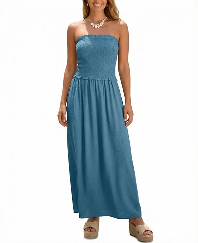 Cupshe Women's Beat of My Own Drum Blue Maxi Beach Dress
