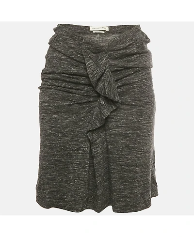 Pre-Owned Isabel Marant Women's Etoile Grey Jersey Ruffled Mini Skirt