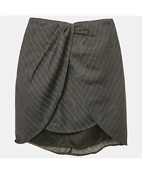 Pre-Owned Off-White Women's Grey Pinstripe Layered Mini Skirt