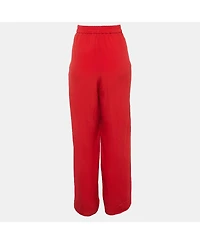 Pre-Owned Stella Mccartney Women's Red Silk Wide Leg Pants