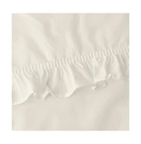 Ellis Home Classic Narrow Ruffle 2-Piece Natural Color Rod Pocket Curtain Panel, 80" X 54"