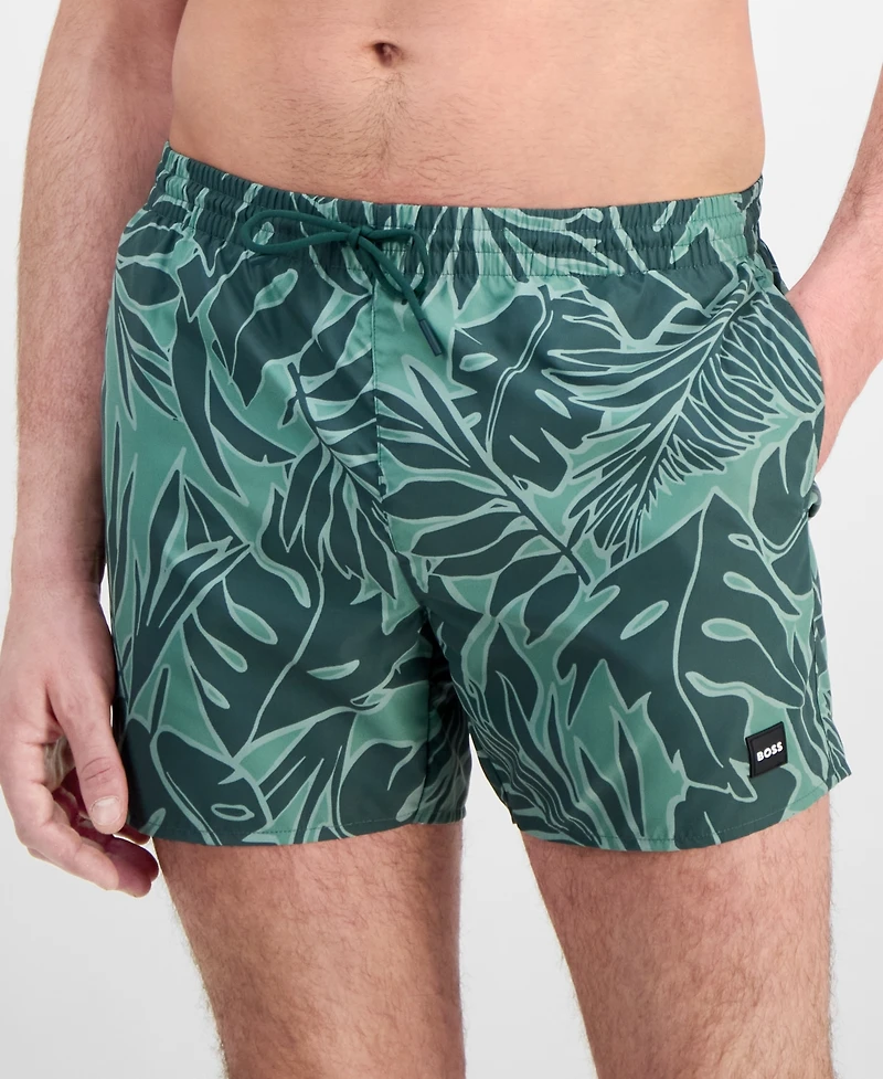 Boss Hugo Men's 5" Tropical Print Swim Trunks