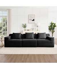 Streamdale Furniture Modular 3 Seat Boneless Sofa, Cloud Sectional Couch with Deep Seat