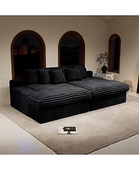 Streamdale Furniture Modular Sectional Sofa Seat, Upholstered Couch for Living Room, Black