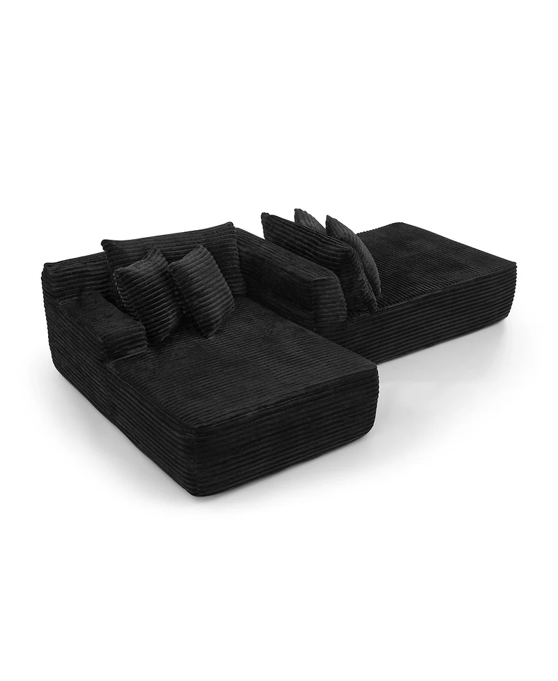 Streamdale Furniture velvet two-seater lazy sofa, No Assembly Required
