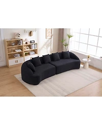 Streamdale Furniture Compression Sponge Sofa Black Curved Modular Sectional Sleeper Couch