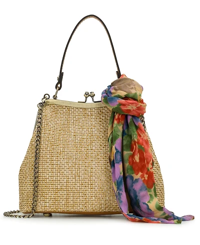 Patricia Nash Laureana Frame Satchel Bag with Scarf