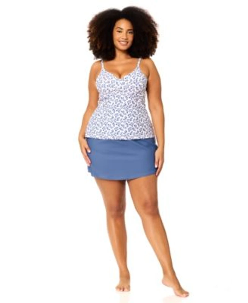 Raisins Curve Womens Plus Size Underwire Aries Tankini Top Skirt