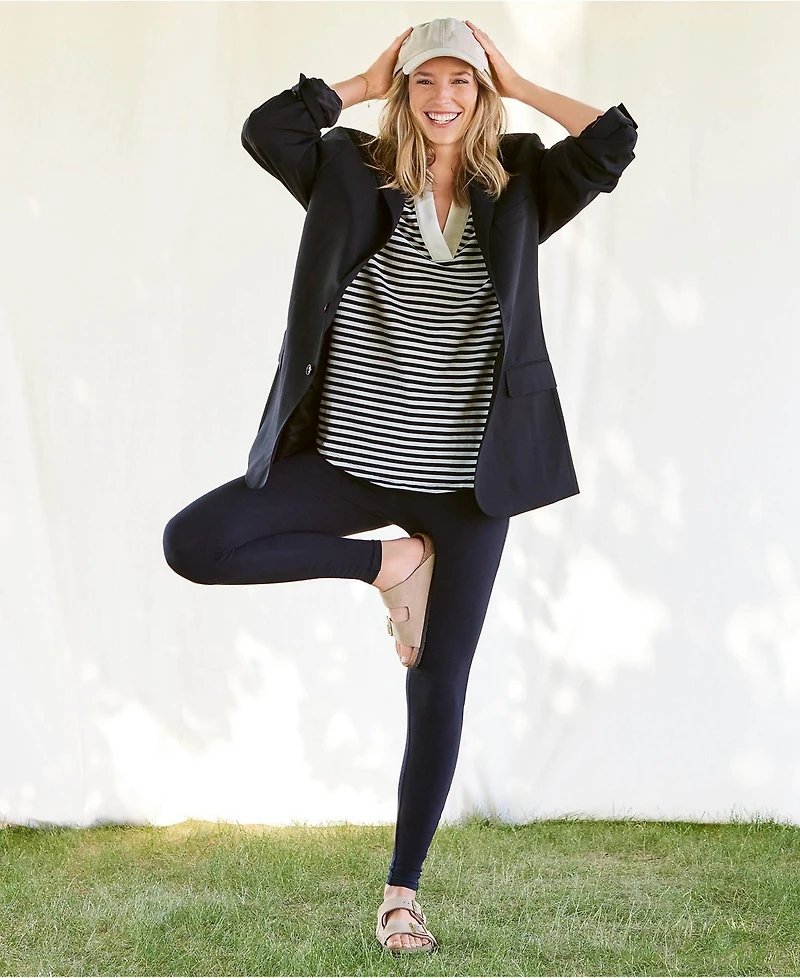 Lands' End Women's Petite Starfish Mid Rise Knit Leggings