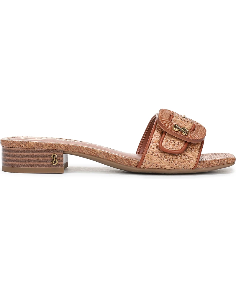 Sam and Libby Women's Kandie Buckle Block Heel Slide Sandals
