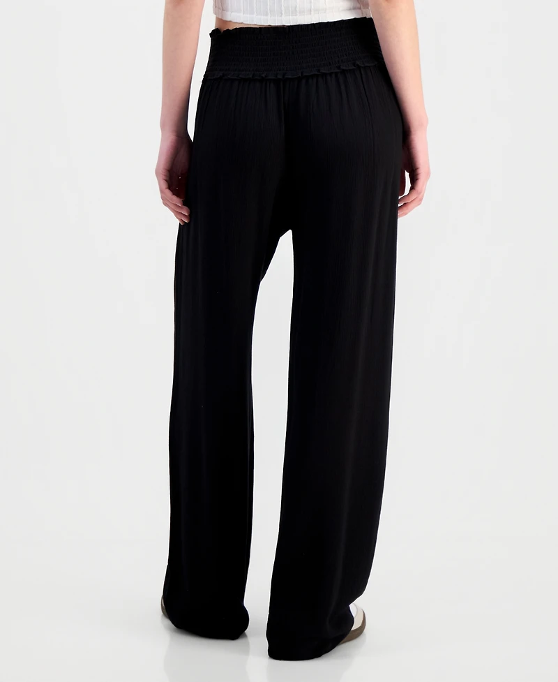 Kingston Grey Juniors' Smocked-Waist Soft Pants