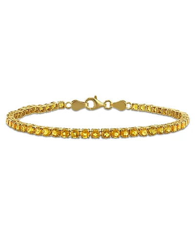 Macy's Emerald (4-1/2 ct. t.w.) Tennis Bracelet 18k Gold Flash Plated Silver (Also Available Rhodolite, Citrine, Blue Topaz)