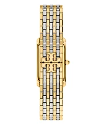 Tory Burch Women's The Eleanor Slim Quartz Two-Hand Two-Tone Stainless Steel Watch, 22mm
