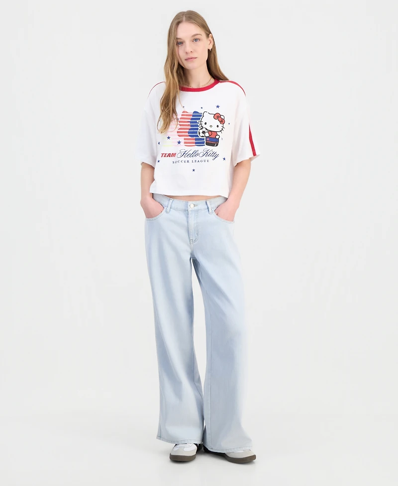 Love Tribe Juniors' Team Hello Kitty Soccer Jersey Graphic T-Shirt