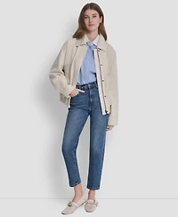 Dkny Women's Denim Bomber Coat