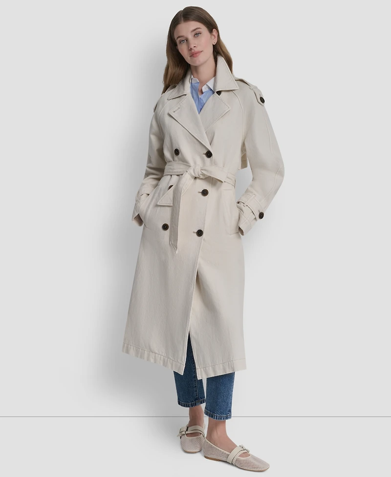 Dkny Women's Double Breasted Belted Trench Coat