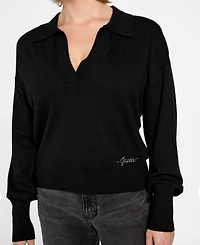 Guess Women's Long-Sleeve Polo Collar Miranda Sweater