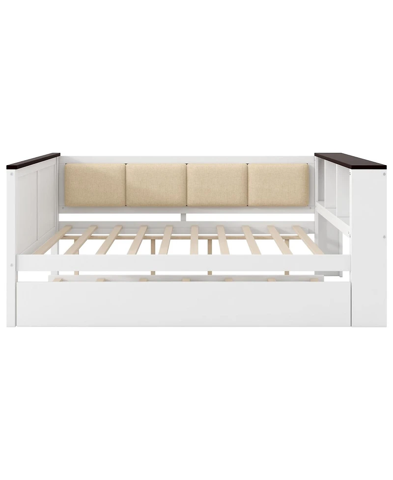 Streamdale Furniture Wood Daybed with Storage, Usb, and Trundle