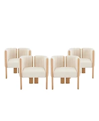 Streamdale Furniture Dining Chairs Set of 4, Modern Fabric Seating with Rubber Wood Frame