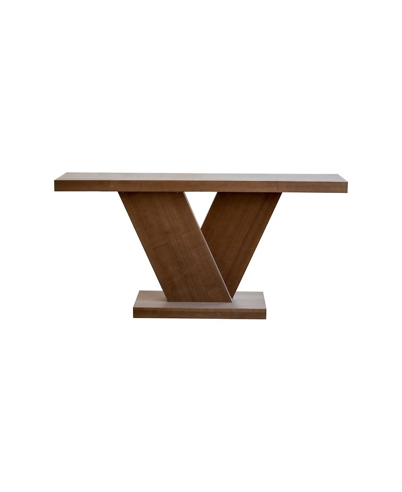 Streamdale Furniture Modern X-Leg Console Table with Solid Wood Veneer, Walnut
