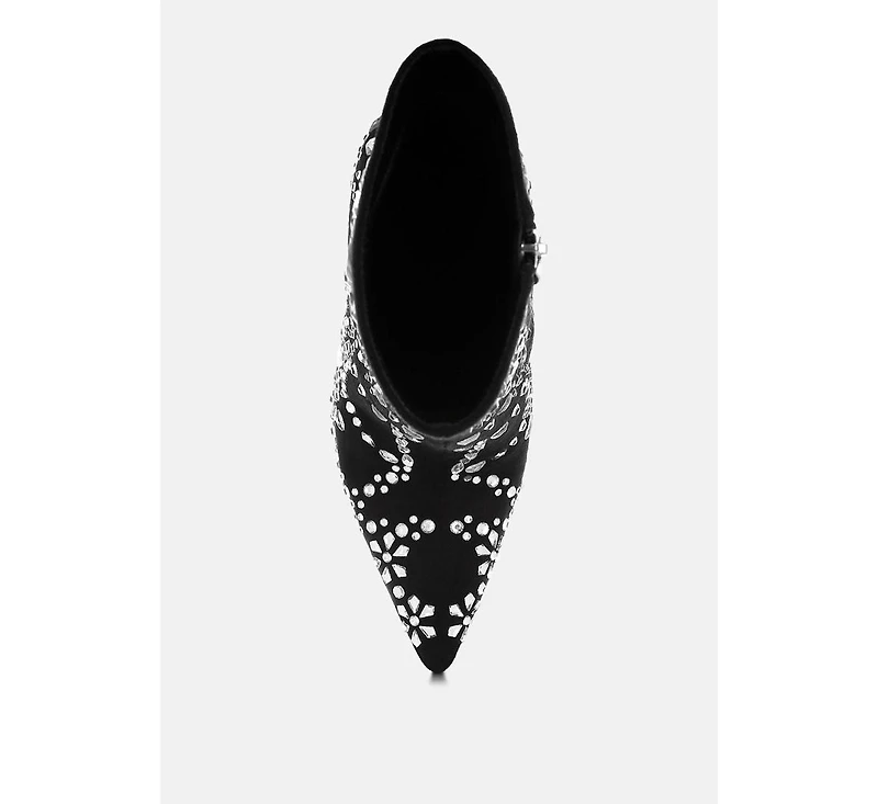 London Rag Women's Dunari Diamante Embellished Microfiber Boots